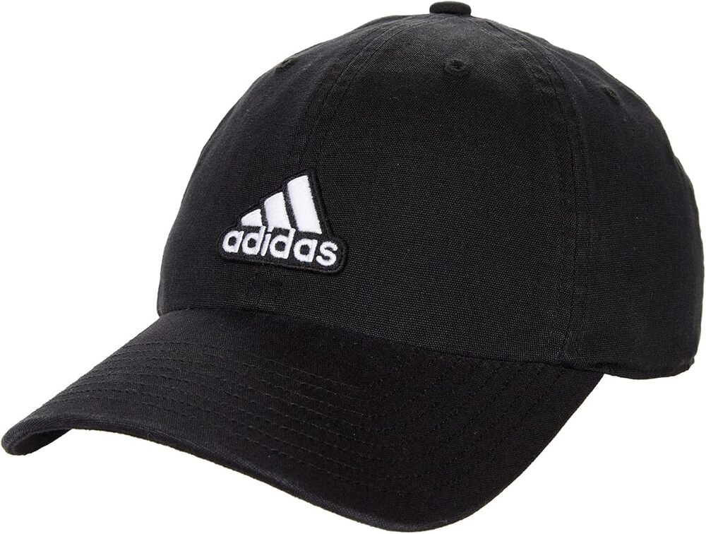 Adidas Black White Ultimate Relaxed Fit Strap-Back Baseball Hat Cap Men's